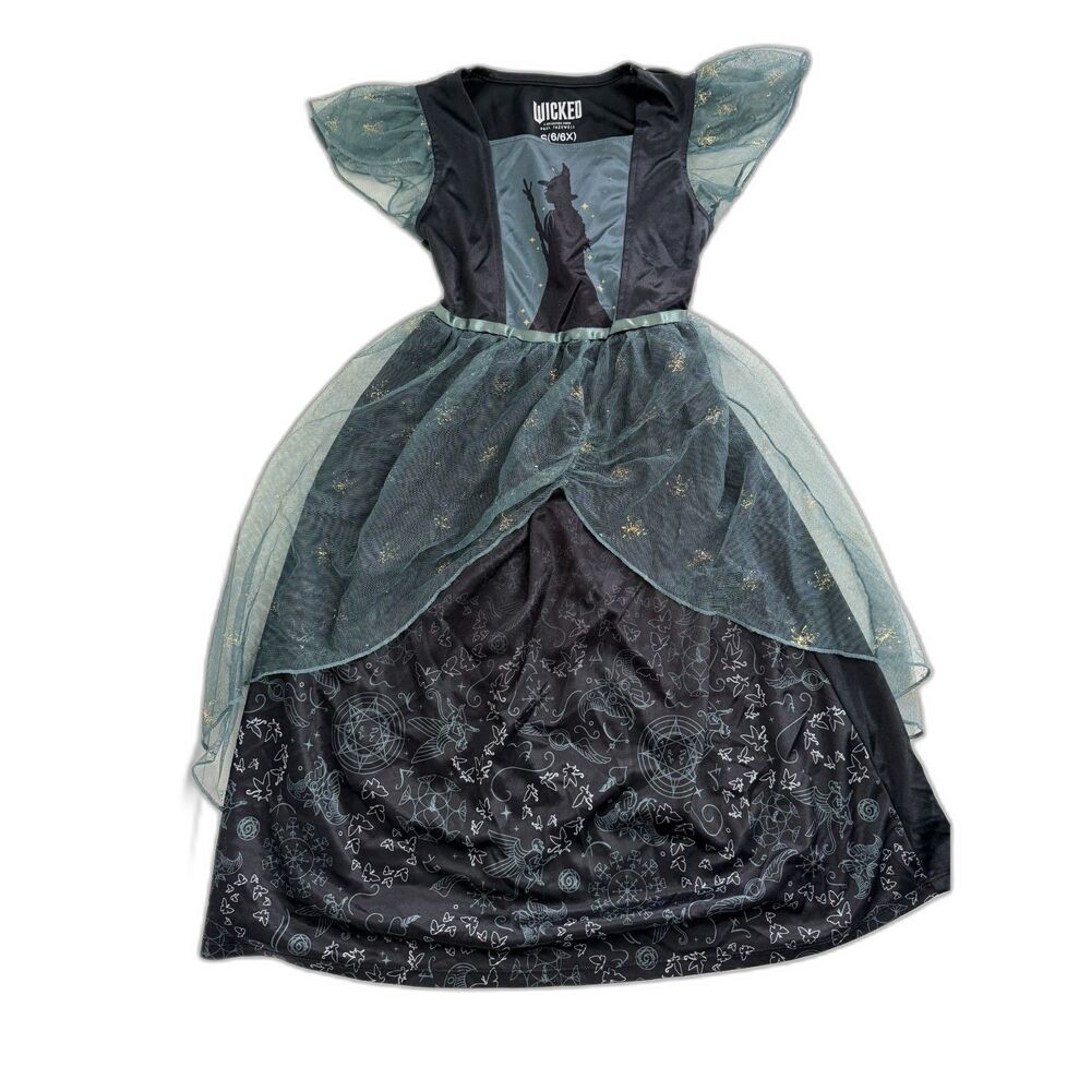 Wicked Paul Tazewell Elphaba Girls 6 6X Green Tulle Witch Costume Nightgown PJs
